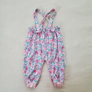 Vintage Floral Suspender Pants 12-18 months